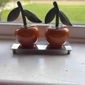 Orange Apple Decorative Accent Bakelite salt and pepper
